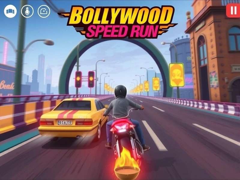 Bollywood Speed Run Official Banner - High-Speed Racing Through Bollywood Film Sets